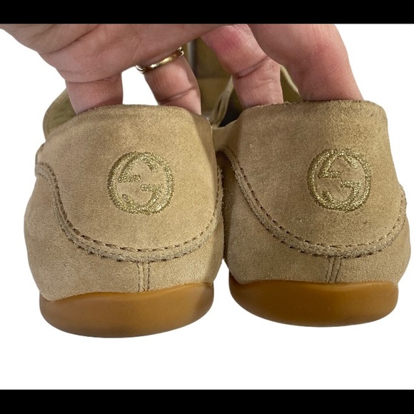 Mens Gucci Suede Tan Car Driving Shoe Loafer 10 - Picture 5 of 11